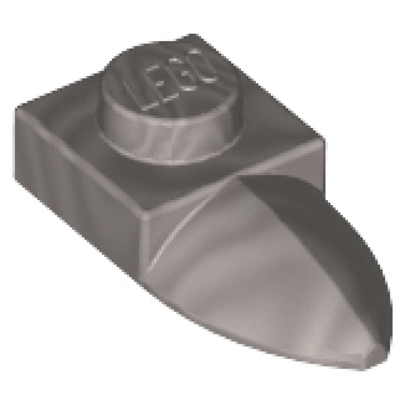 Plaat, Aangepast 1x1 met horizontale tand Flat Silver